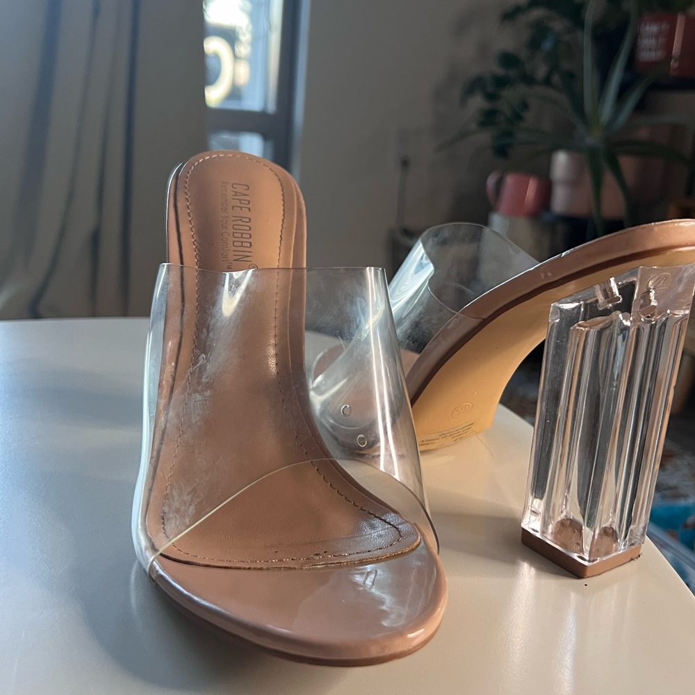 Cape Robbin Clear Block Heel Sandals